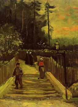 Vincent Van Gogh : Sloping Path in Montmartre
